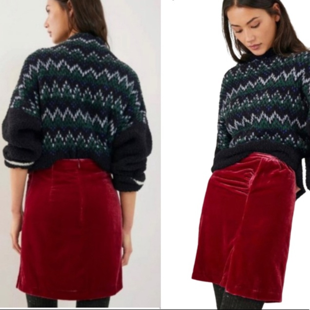 Anthropologie Connie Montie Velvet LinedSkirt sz10
